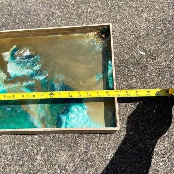 Geode Inspired Resin Glitter Serving Tray | Decorative Platter | Glam Home Decor - Picture 7 of 10